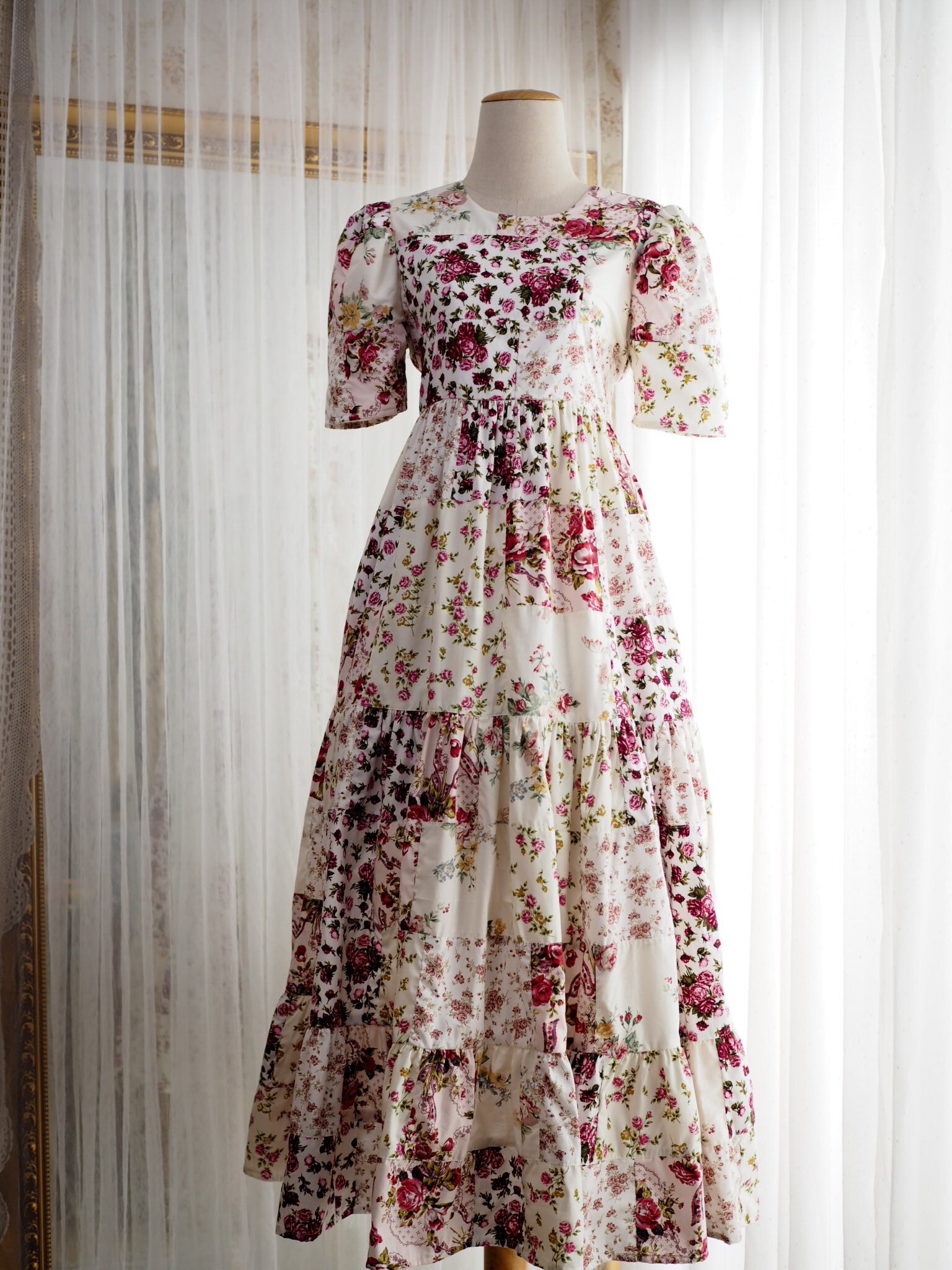 CY PATCHWORK BABYDOLL DRESS