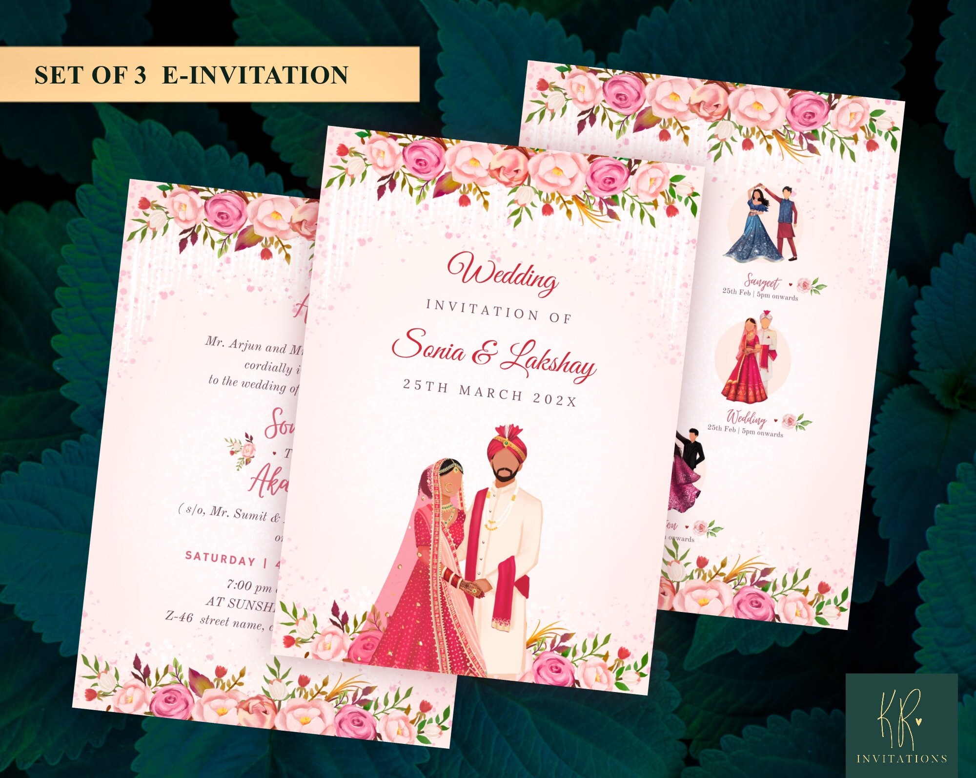 Fancy Indian Wedding Invitation Template Digital Indian Etsy