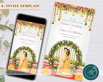 Editable Haldi Ceremony Invitation Template: Indian Wedding (Digital Download)