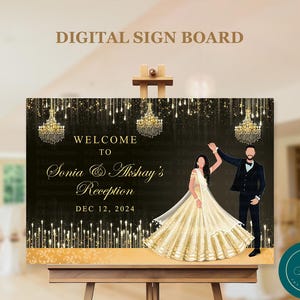 Indian Wedding Reception Sign: Elegant Welcome Decor (Digital PDF)