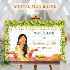 Haldi Welcome Sign: Indian Function Signage (Digital PDF)
