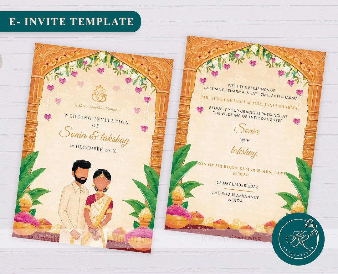 South Indian Wedding Invitation Card Fancy E invites Indian Weddings