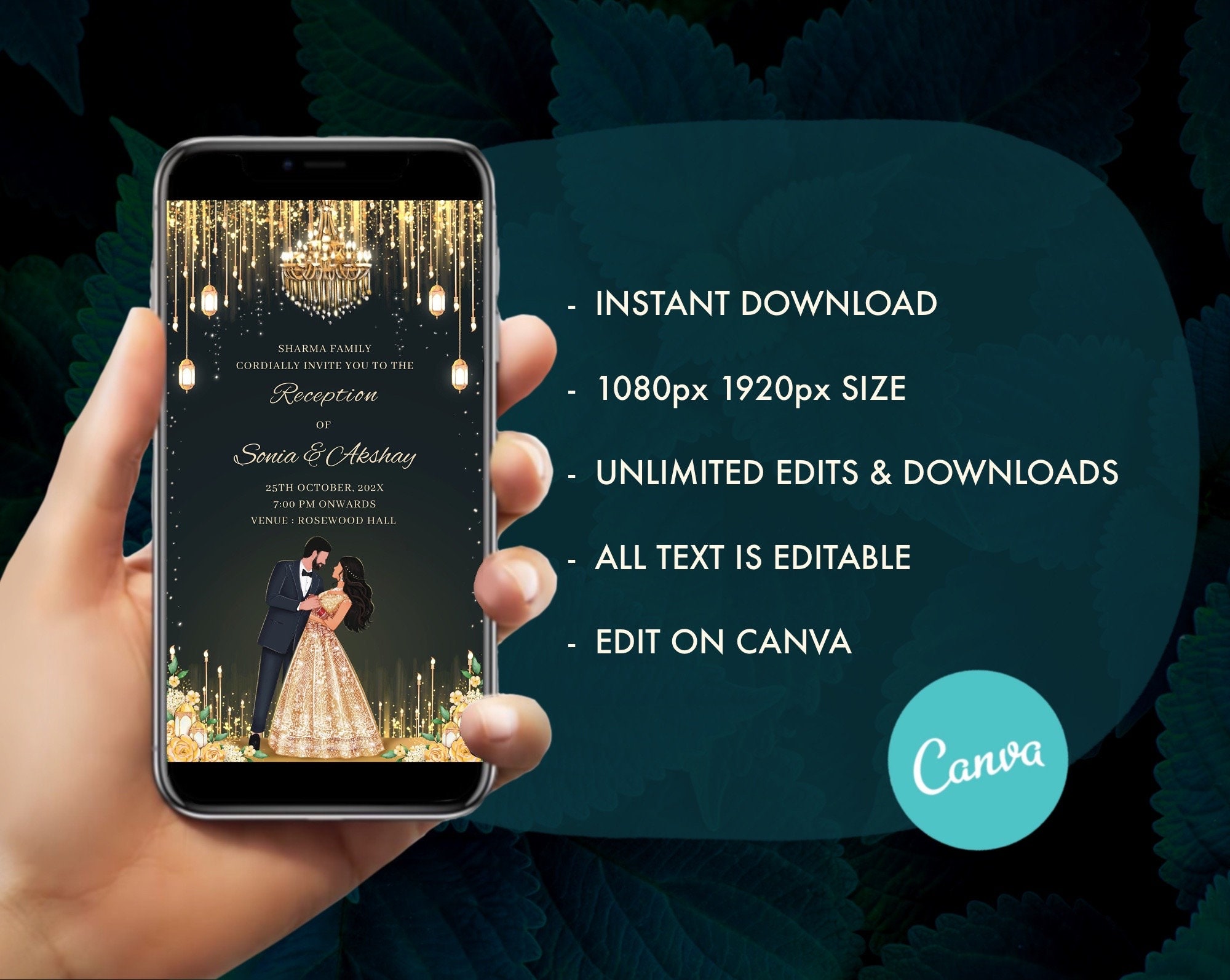 Reception Invitation Indian Reception Invite Indian Wedding - Etsy