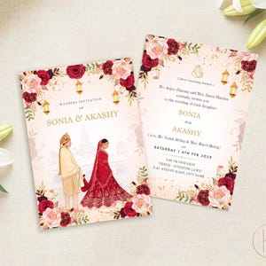 Editable Royal Hindu Wedding Invitation Template (Digital Download)