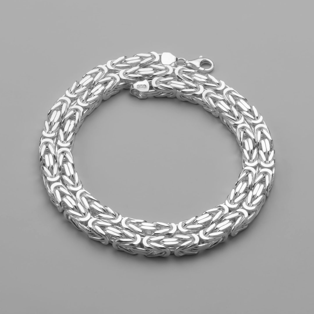 8mm 26'' 7.4oz 65cm 232gr 925 Sterling SILVER BYZANTINE Chain NECKLACE ...