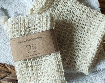 Natural sisal pouch, exfoliating soap bag,