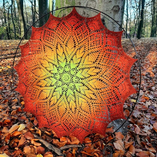 Modèle PDF de mandala au crochet AUTOMNE DORÉ (graphiques/schéma)