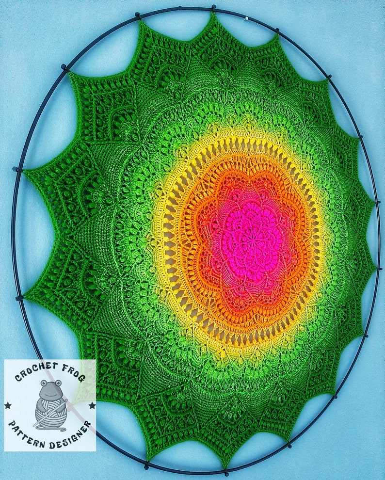 LOTUSBLUME Häkelmandala PDF-Muster nur Diagramme/Diagramme Bild 2