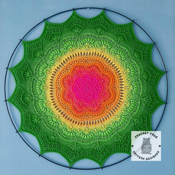 Mandala au crochet FLEUR DE LOTUS modèle pdf uniquement graphiques/diagramme  - Etsy France