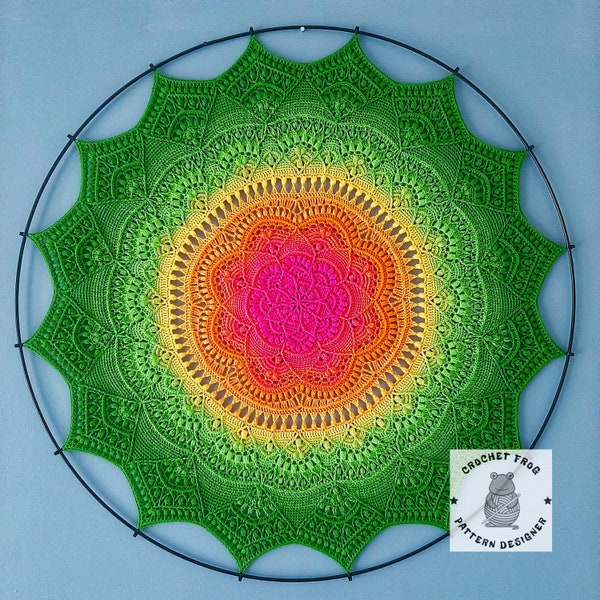 mandala au crochet FLEUR DE LOTUS - modèle pdf (uniquement graphiques/diagramme)