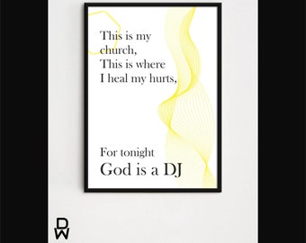GOD IS A DJ | Faithless | techno | Music | print | electronic