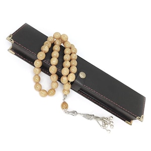 Large Al Jadid Faturan Amber Bakelite Islamic Prayer Rosary (33 Beads)