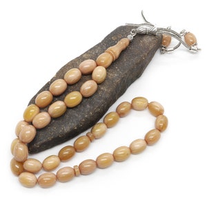 Amber Bakelite Rosary: 33-Bead Islamic Prayer Tesbih