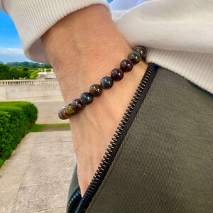 Men Tiger Eye Bracelet,Beaded Tiger Eye Bracelet,Bead Natural Stone Bracelet,Crystal Bracelets For Men,Adjustable Bracelet,Hematite Bracelet