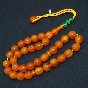 Al Jadid Faturan Prayer Rosary: Amber Bakelite Islamic Misbaha, 33 Beads
