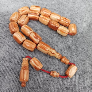 Workmanship Amber Bakelite Rosary, 17 Beads Islamic Prayer Beads for muslim Misbaha, Tesbih, Tasbeeh,