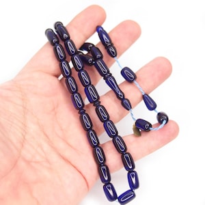 Parliament Blue Amber Bakelite Rosary: 33-Bead Islamic Prayer Tesbih
