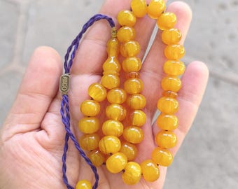 Rosario islámico de baquelita color ámbar: Tesbih Tasbih de 33 cuentas