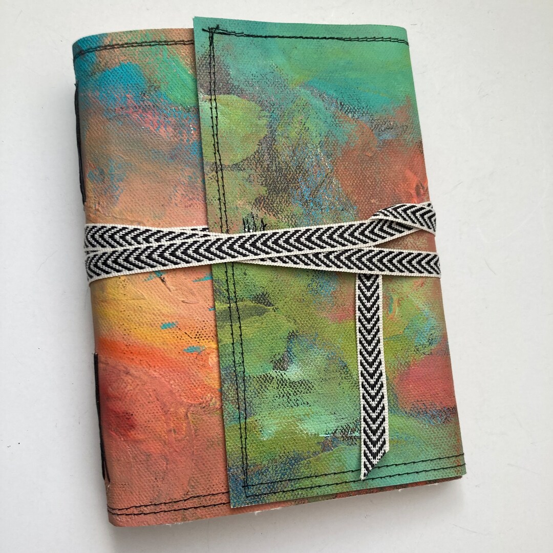 Hand Painted Canvas Covered Journal Etsy
