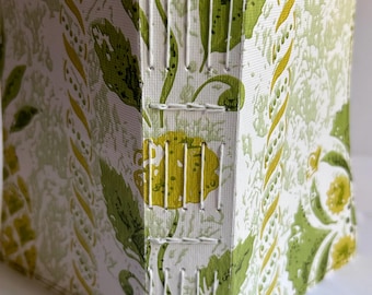 Handmade journal with vintage wallpaper covers