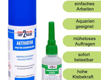 Top2Glue Sekundenkleber medium 50g mit Aktivator Spray