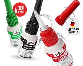 129,80 EUR/kg Top2Glue Sekundenkleber 1 x dünnflüssig 1 x medium 1 x dauerelastisch