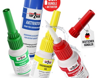 Top2Glue 20g Sekundenkleber 1xdünnflüssig 1xmedium 1xGel 1xAktivator