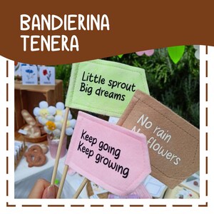 BANDIERINA TENERA con bastoncino e scritta personalizzabile