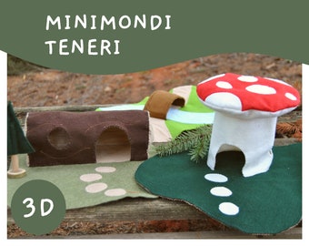 MINIMONDI TENERI 3D diorama tappetino per gioco di finzione in pannolenci