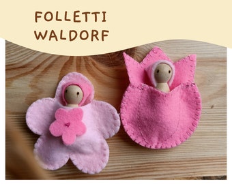 FOLLETTI WALDORF delle stagioni collana - lettino in pannolenci