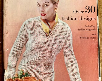 VOGUE KNITTING BOOK No. 47 - Vintage 1950's knitting patterns & Advertisements