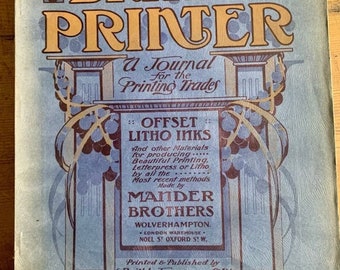 Victoriano antiguo The British Printer Journal 1911 139 Publicidad Art Nouveau