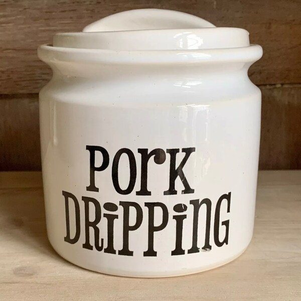 Pork Dripping Jar Canister White By Spectrum TG Green Retro 60s Mid Century