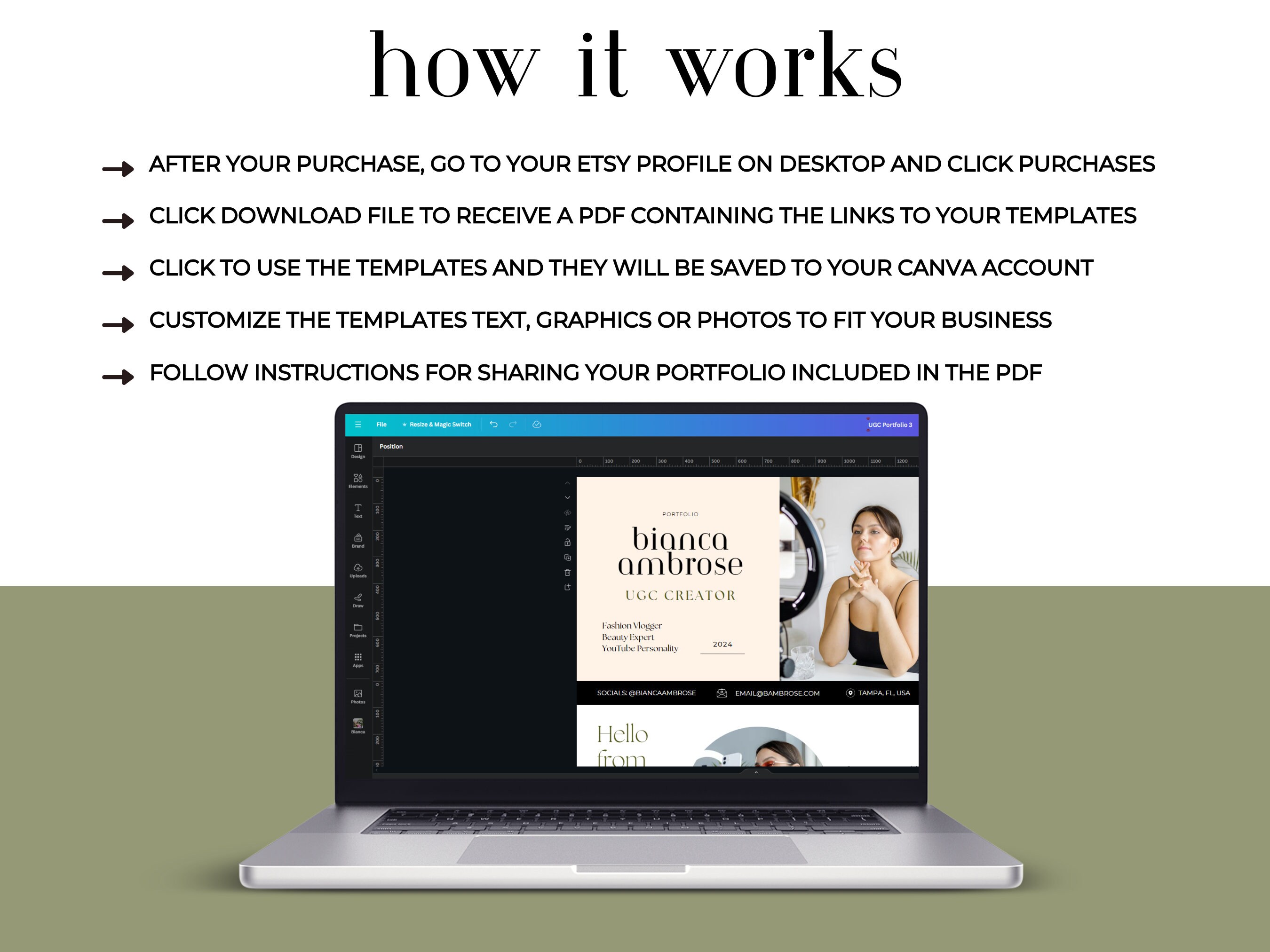 UGC Portfolio Template for Canva - UGC Creator Portfolio Canva Website ...