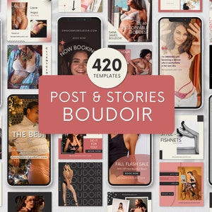 CANVA Boudoir Social Media Marketing Templates for Instagram IG Posts - Boudoir Photographer VIP Facebook Group Content Done for You!