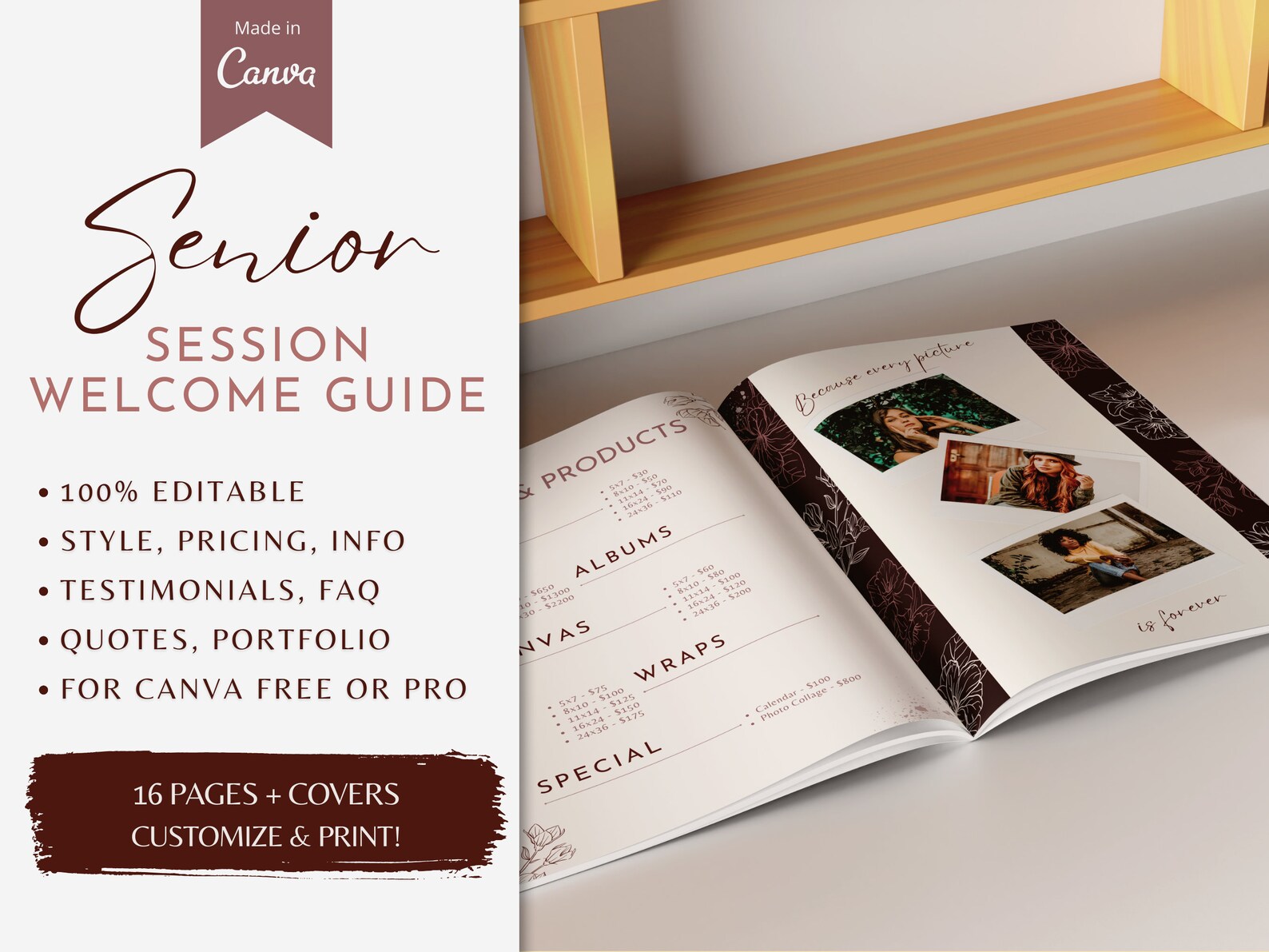 Photography Welcome Guide.pdf Canva Senior Photography Welcome Guide Template - Grad Session ...