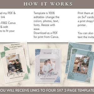 DIY Pregnancy Baby Announcement Card Templates - 4 Pack - We're ...