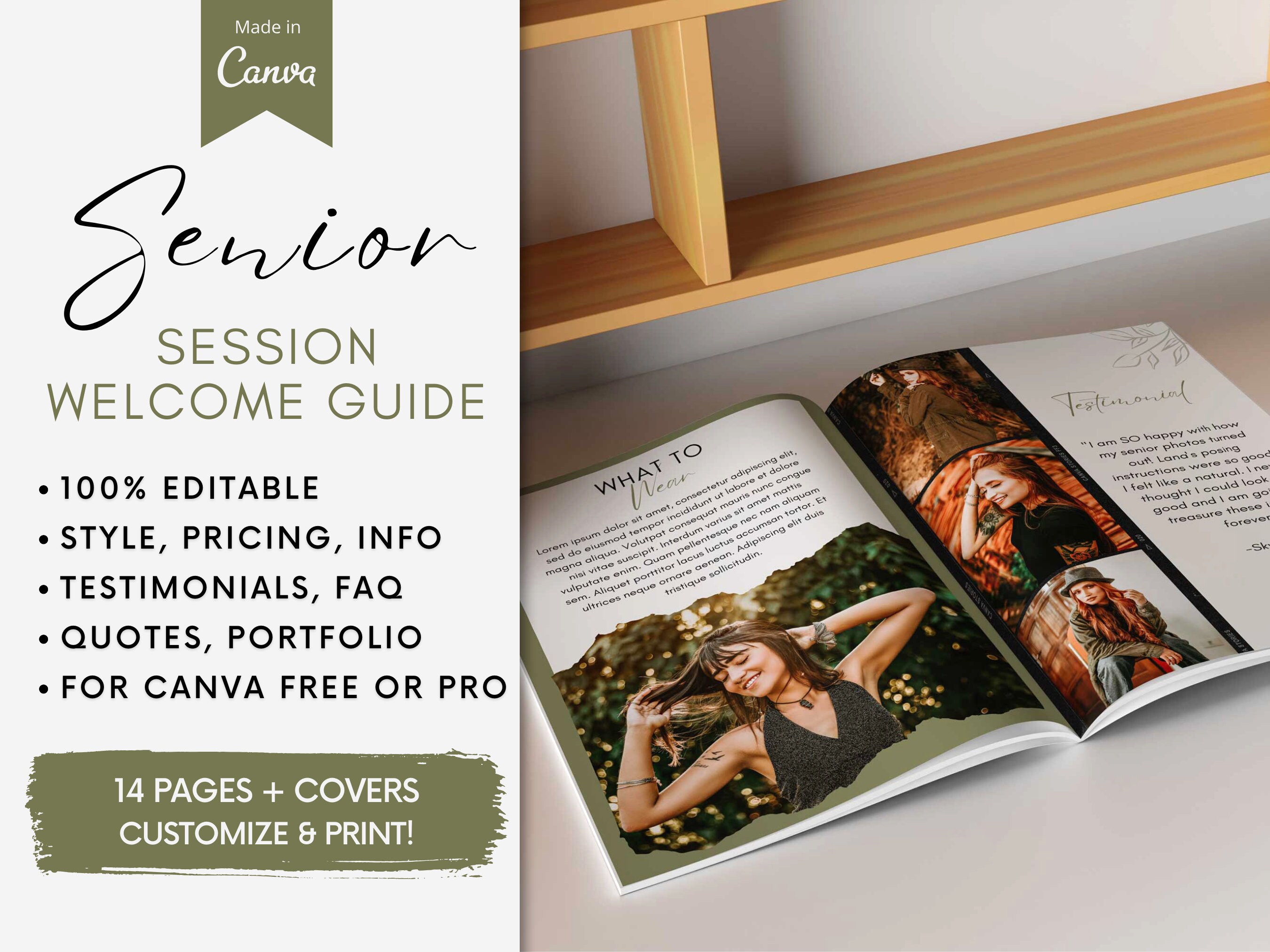 Photography Welcome Guide.pdf Senior Photography Welcome Guide Template for Canva - Grad Session ...