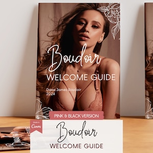Boudoir Client Welcome Guide Canva Template - Session, Shoot, Photographers, Boudoir Brochure, Magazine, Pricing List, Marketing, Planner