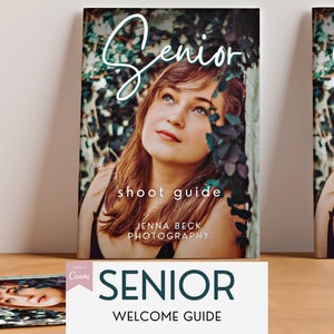 Canva Senior Photography Welcome Guide Template - Grad Session, Marketing Brochure, Pricing Guide, Style Guide, Photographers, Magazine