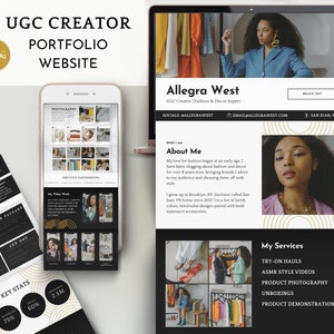 UGC Portfolio Template for Canva - UGC Creator Portfolio Canva Website - Media Kit, Creator Kit, Content Creators Website Template Kit