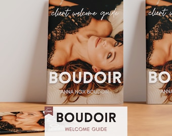 Boudoir Klient Welcome Guide Canva Vorlage - Session, Shooting, Fotografen, Boudoir Fotografie, Magazin, Preisliste, Marketing, Planer
