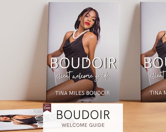 Boudoir Klient Welcome Guide Canva Vorlage - Session, Shooting, Fotografen, Boudoir Fotografie, Magazin, Preisliste, Marketing, Planer