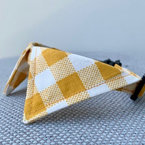 Cat Collar, Shirt cat collar, Checked cat collar, Unique cat collar, Safety collar with bell, Yellow cat collar, Cat gifts, Gift for cat