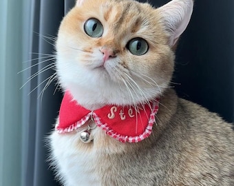 Cat Collar, Shirt Cat Collar, Embroidered Cat Collar, Styled Cat