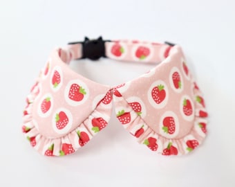 Cat Collar, Shirt cat collar, Strawberry cat collar, Styled cat collar, Unique cat collar, Safety collar with bell, Cat gifts, Gift for cat