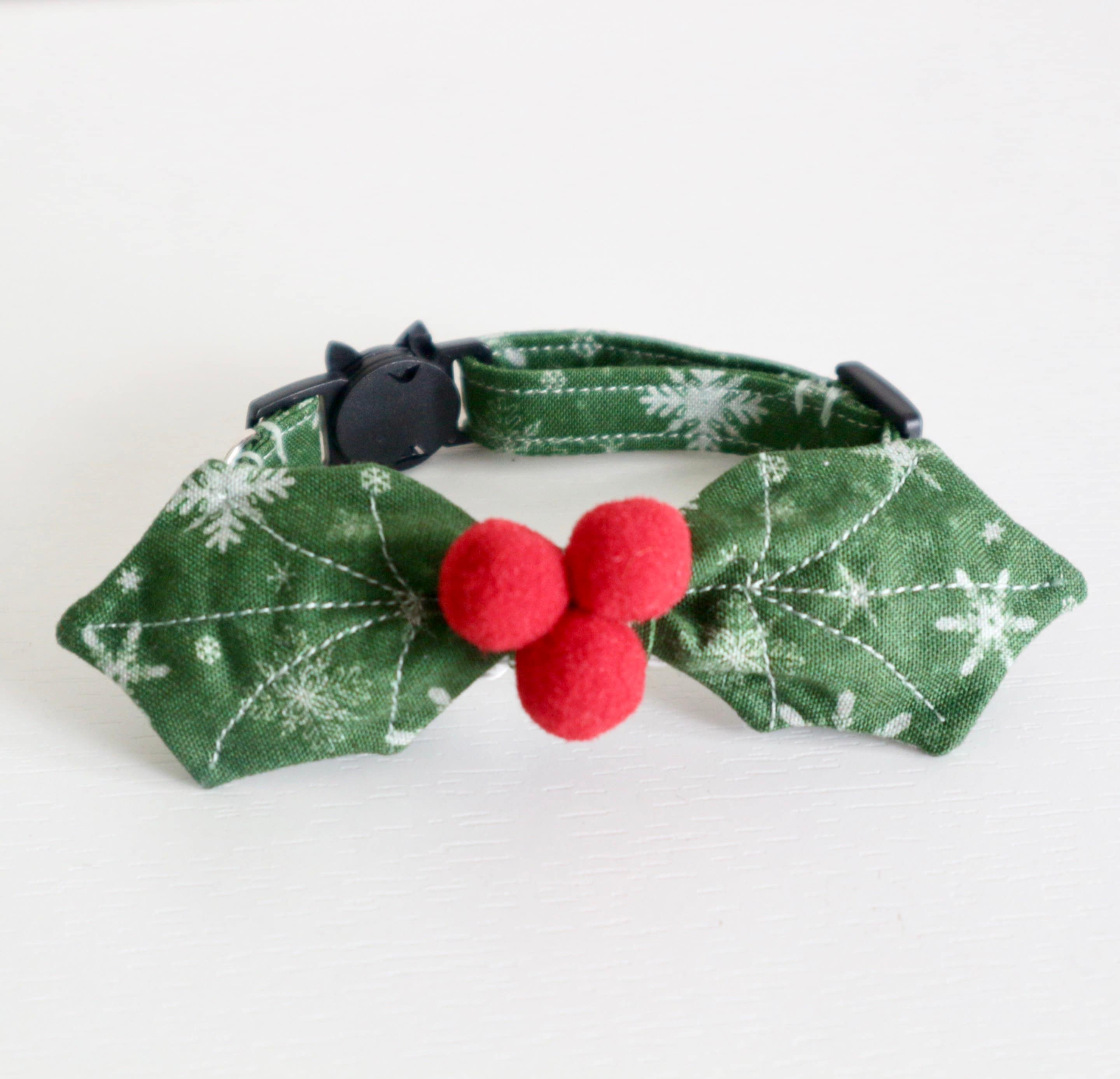Cat Collar Holly Berry Collar Cat Christmas Cat Collar Etsy