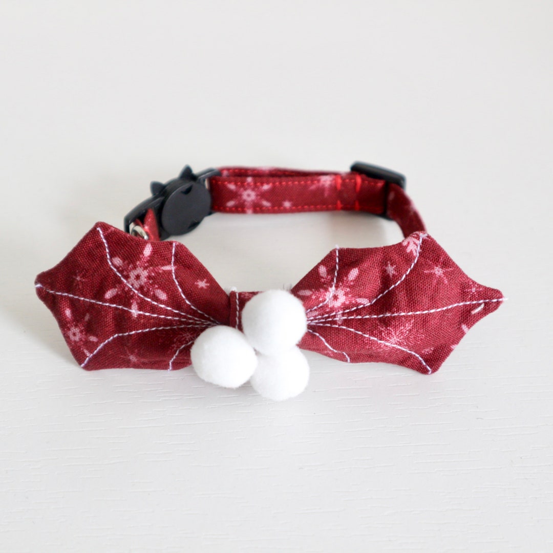 Cat Collar, Holly Berry Collar Cat, Christmas Cat Collar, Styled Cat