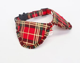 Christmas Style Cat Collar, Shirt cat collar, Star cat collar, Christmas cat collar, Safety collar with bell, Cat gifts, Gift for cat lovers