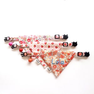 Pet Bandanas with Embroidered Floral Names: Personalized for Dogs and Cats | Slide-On Style. Handcrafted Comfort. Breakaway Buckle